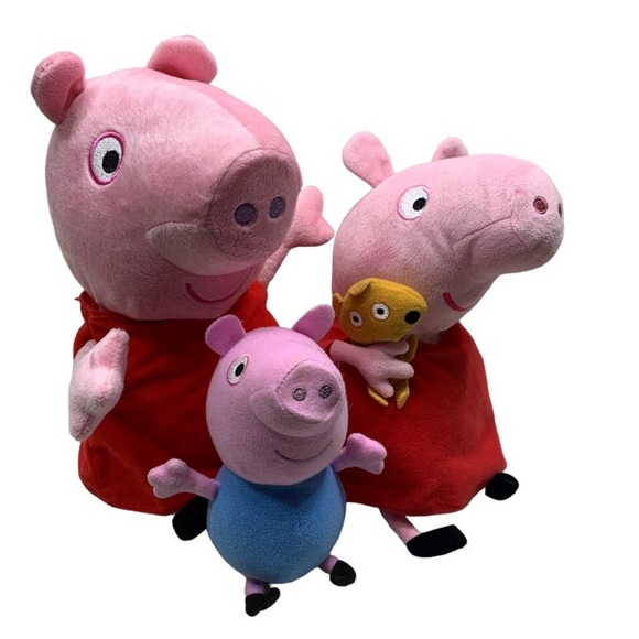 Peppa Pig Bundle 12" 10" George Pig 7" Taking oinking plush stuffed animals - Picture 1 of 12